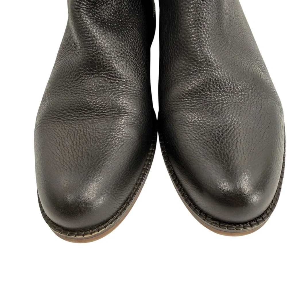 Franco Sarto Womens Over the Knee Boots Black Size 7.5 Zip Up Leather